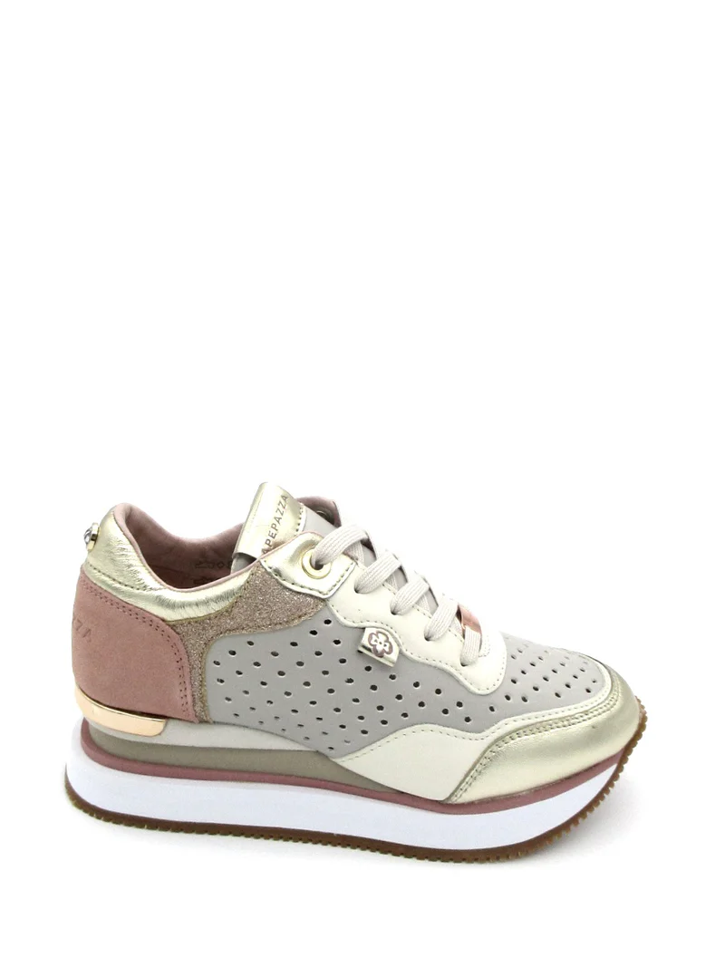 SCARPE SNEAKERS DONNA APEPAZZA SPORT MARIE S2MIDHIGH07 PELLE GRIGIO ORIGINALE PE