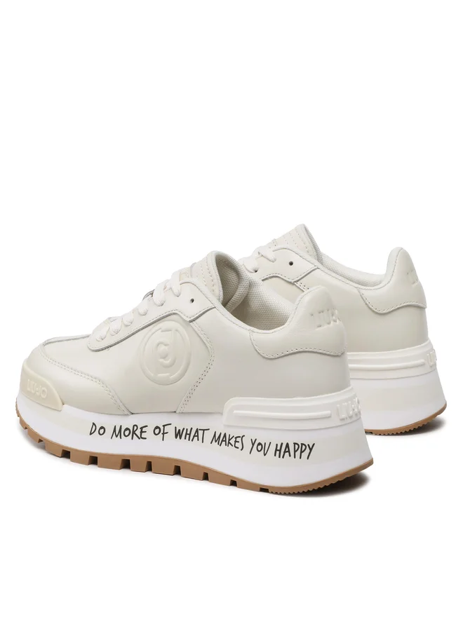 SCARPE SNEAKERS DONNA LIU JO AMAZING 02 BF2127 P0102 PELLE BEIGE ORIGINALE PE