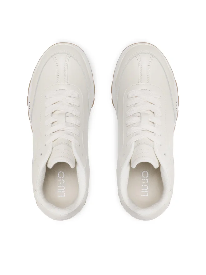 SCARPE SNEAKERS DONNA LIU JO AMAZING 02 BF2127 P0102 PELLE BEIGE ORIGINALE PE