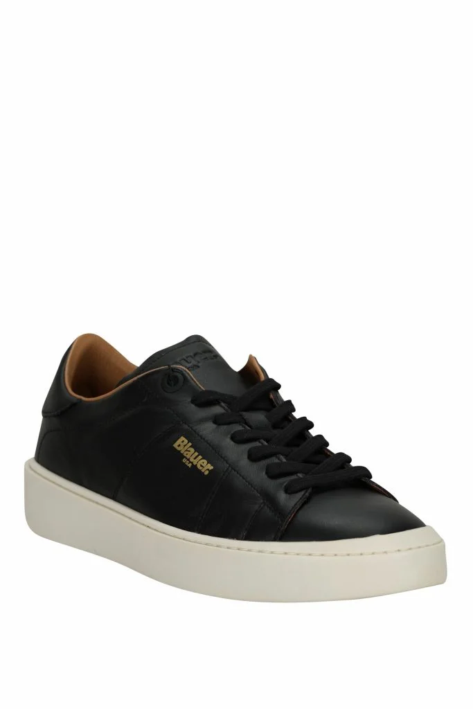 SCARPE SNEAKERS UOMO BLAUER STATEN 01 S4STATEN01 PELLE NERO ORIGINALE AI 2025