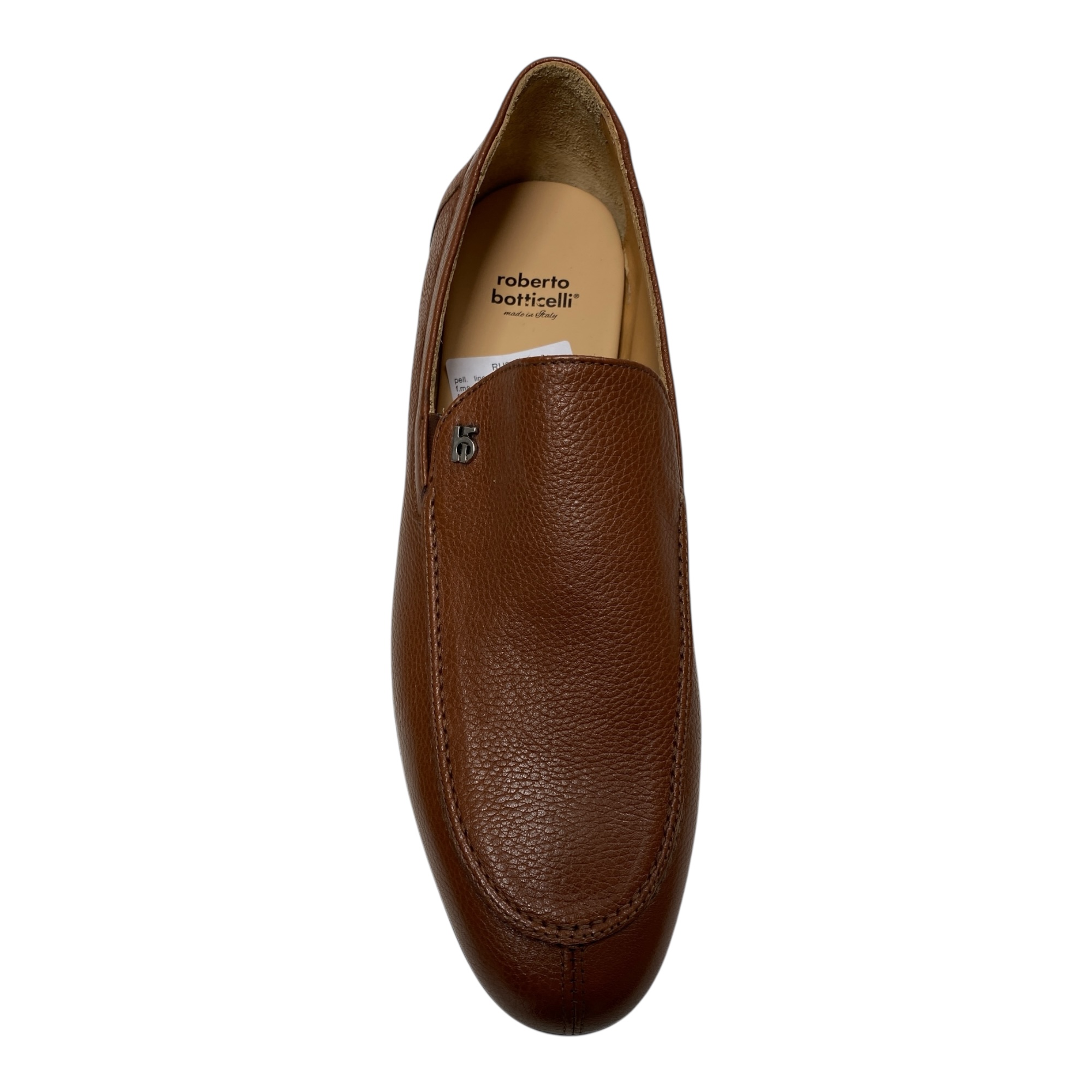 SCARPE MOCASSINO CASUAL UOMO BOTTICELLI RU21005 PELLE MARRONE ORIGINALE PE