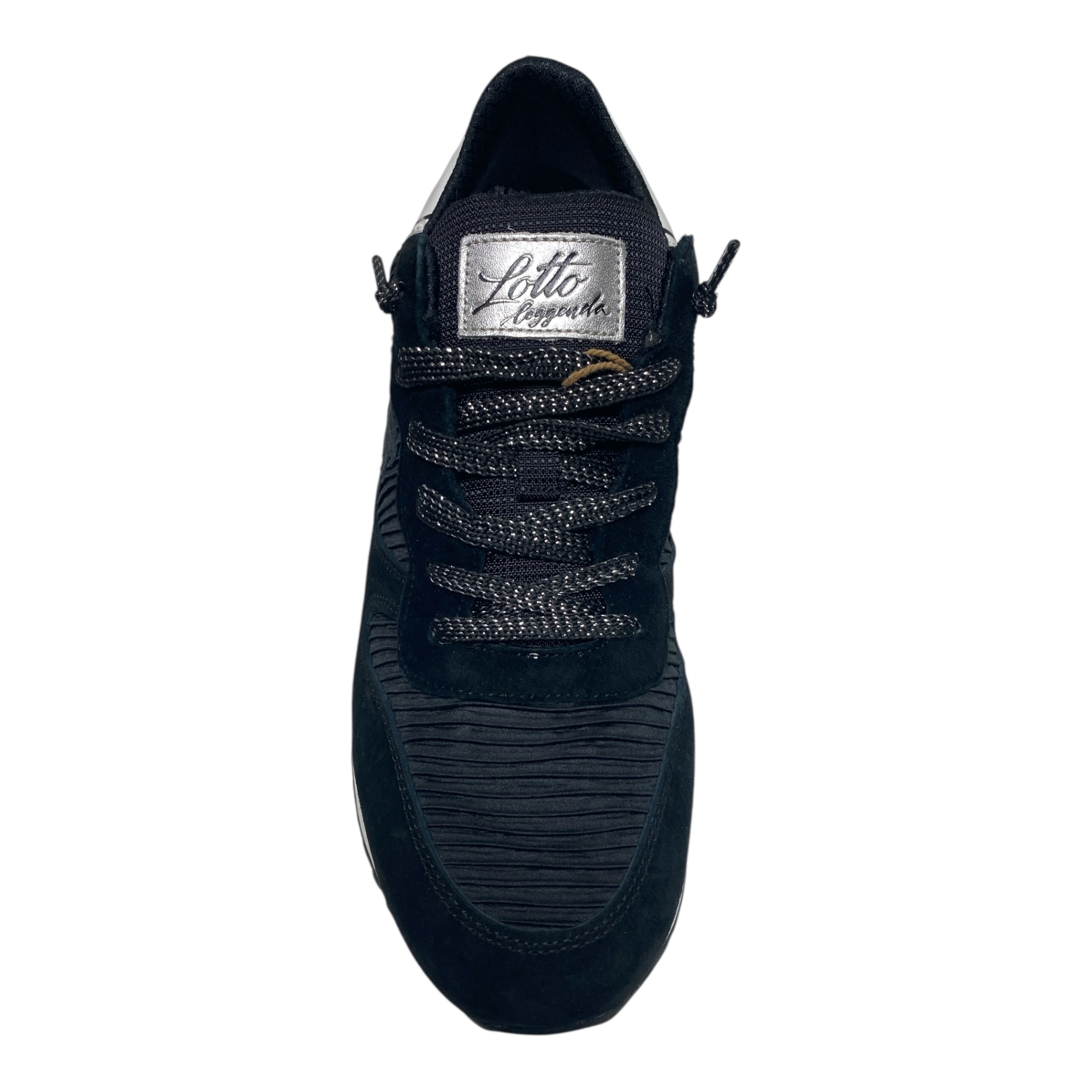 SCARPE SNEAKERS DONNA LOTTO LEGGENDA WRINKLES 214054 PELLE NERO ORIGINALE AI