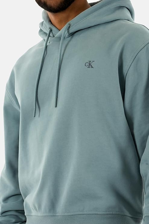 FELPA FELPE UOMO CALVIN KLEIN JEANS J30J326748 COTONE AZZURRO ORIGINALE PE 2025