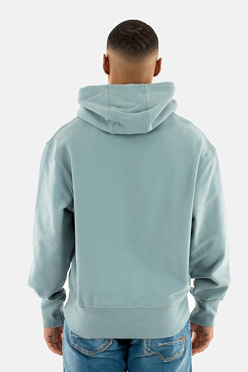 FELPA FELPE UOMO CALVIN KLEIN JEANS J30J326748 COTONE AZZURRO ORIGINALE PE 2025