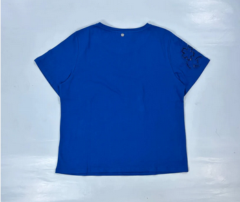T SHIRT MAGLIA DONNA DIANA GALLESI G007R000575N COTONE BLU ORIGINALE PE 2025