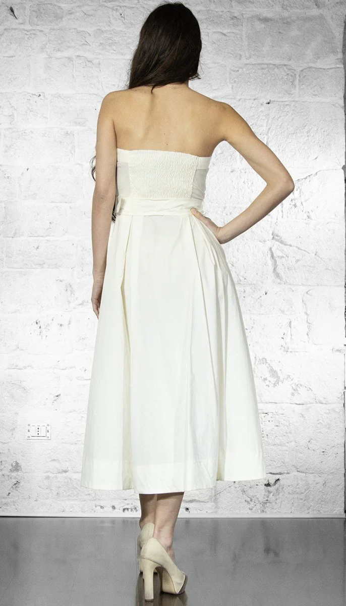 ABITO VESTITO ABITI DONNA GAUDI 511FD15017 COTONE BEIGE ORIGINALE PE 2025