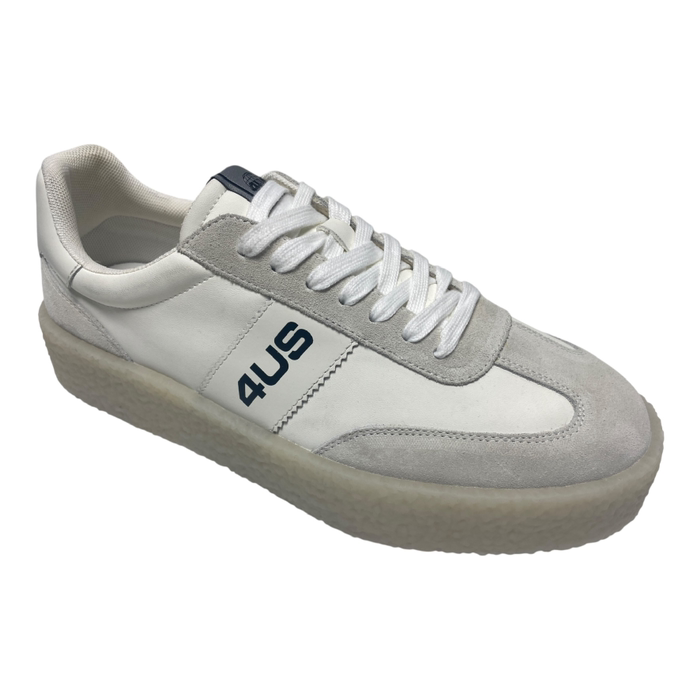 SCARPE SNEAKERS UOMO 4US CESARE PACIOTTI CAM890 PELLE BIANCO ORIGINAL PE