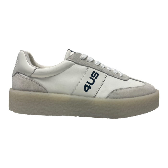 SCARPE SNEAKERS UOMO 4US CESARE PACIOTTI CAM890 PELLE BIANCO ORIGINAL PE
