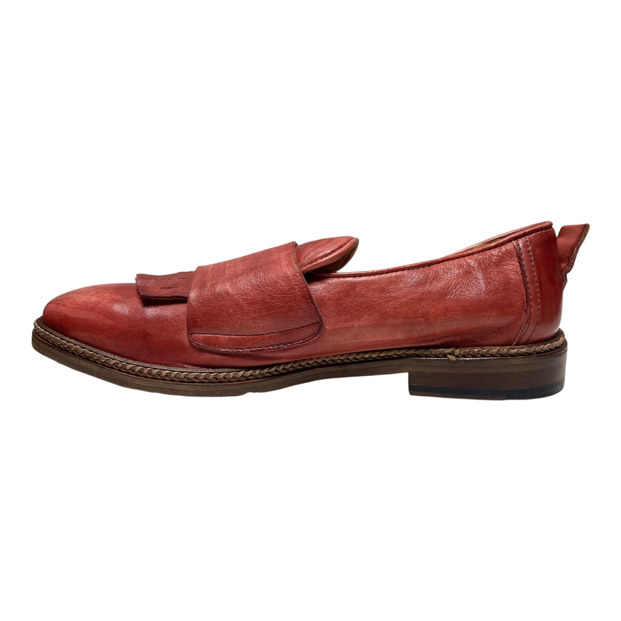 SCARPE DERBY CASUAL UOMO JP DAVID CAM2050 PELLE ROSSO ORIGINALE PE