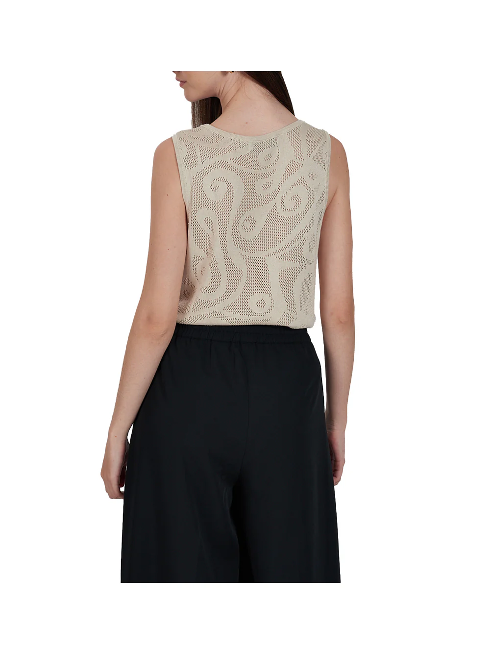 TOP MAGLIA MAGLIE DONNA YES ZEE M227 I900 BEIGE ORIGINA