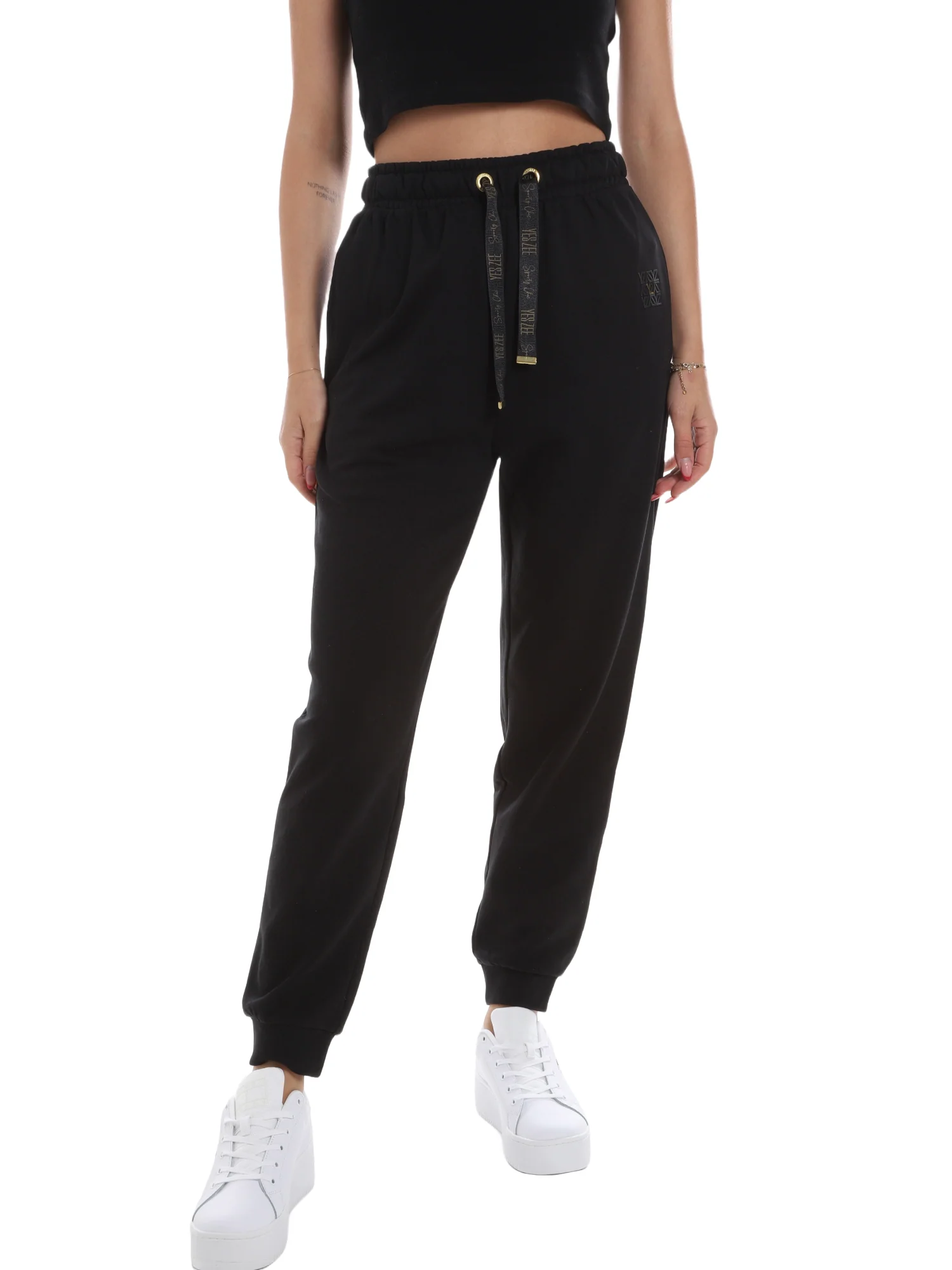 PANTALONE TUTA TUTE DONNA YES ZEE P381 SN00 NERO ORIGINALE P