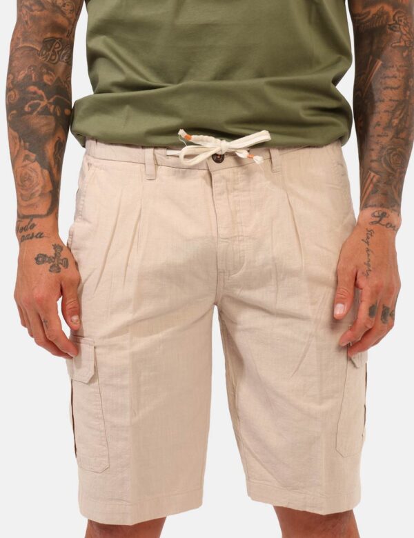 BERMUDA SHORT UOMO YES ZEE P752 PW00 COTONE BEIGE ORIGINALE PE 2025
