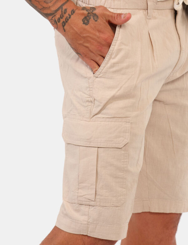 BERMUDA SHORT UOMO YES ZEE P752 PW00 COTONE BEIGE ORIGINALE PE 2025