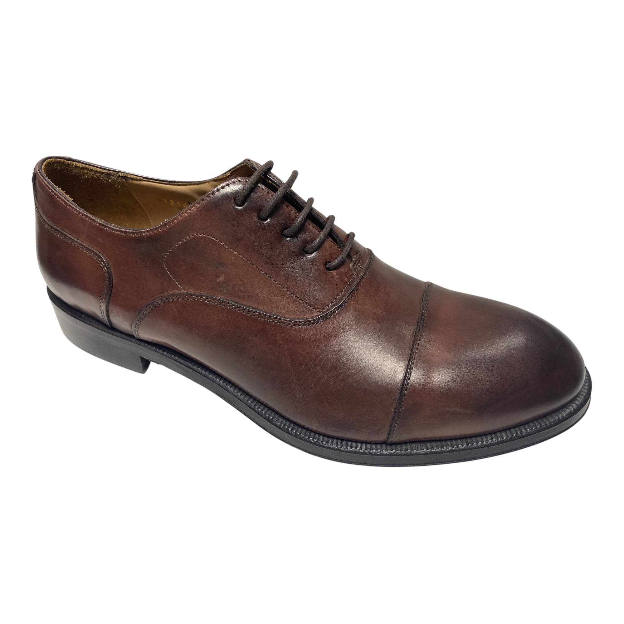 SCARPE DERBY CASUAL UOMO BRECOS 10639 E22 PELLE MARRONE ORIGINALE AI