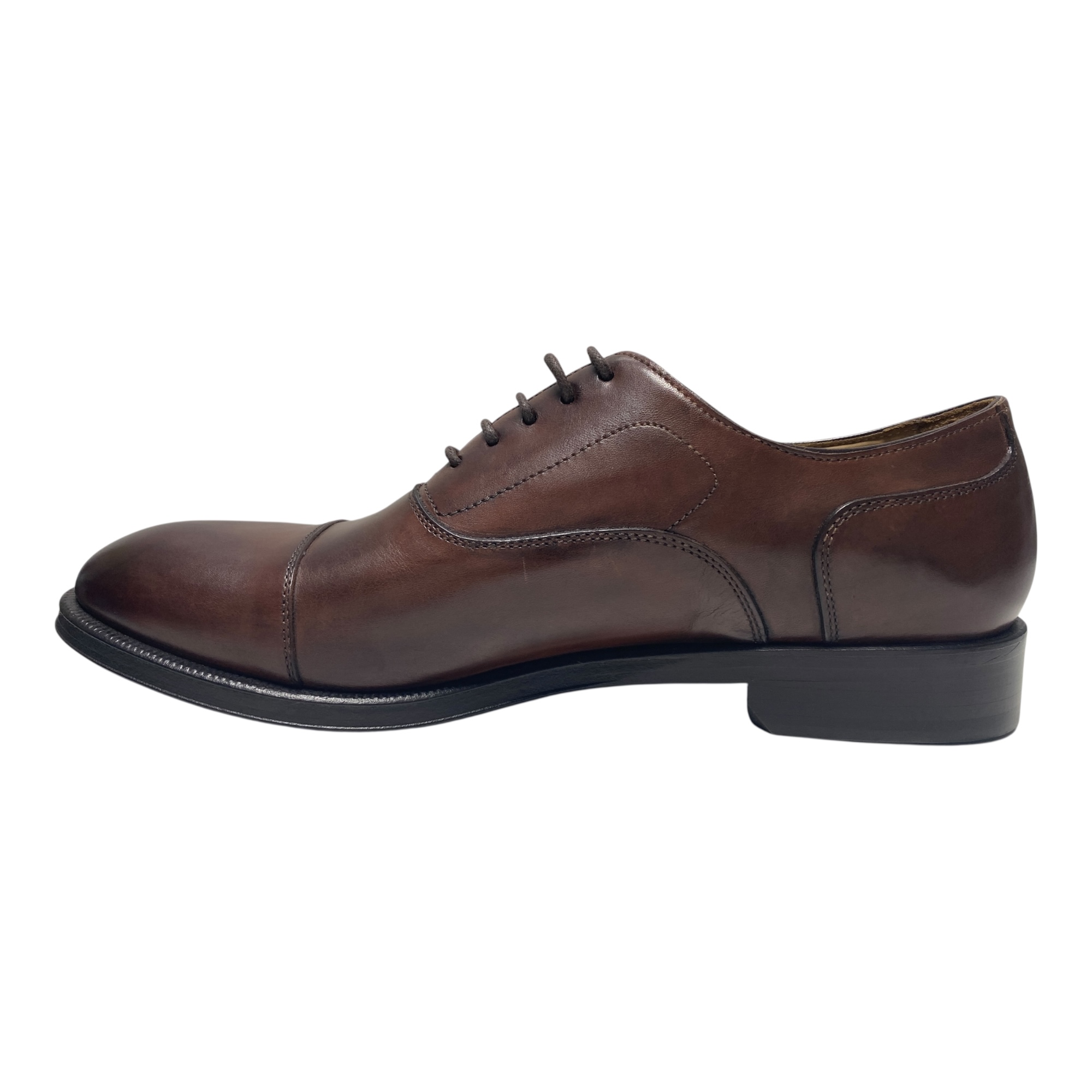 SCARPE DERBY CASUAL UOMO BRECOS 10639 E22 PELLE MARRONE ORIGINALE AI