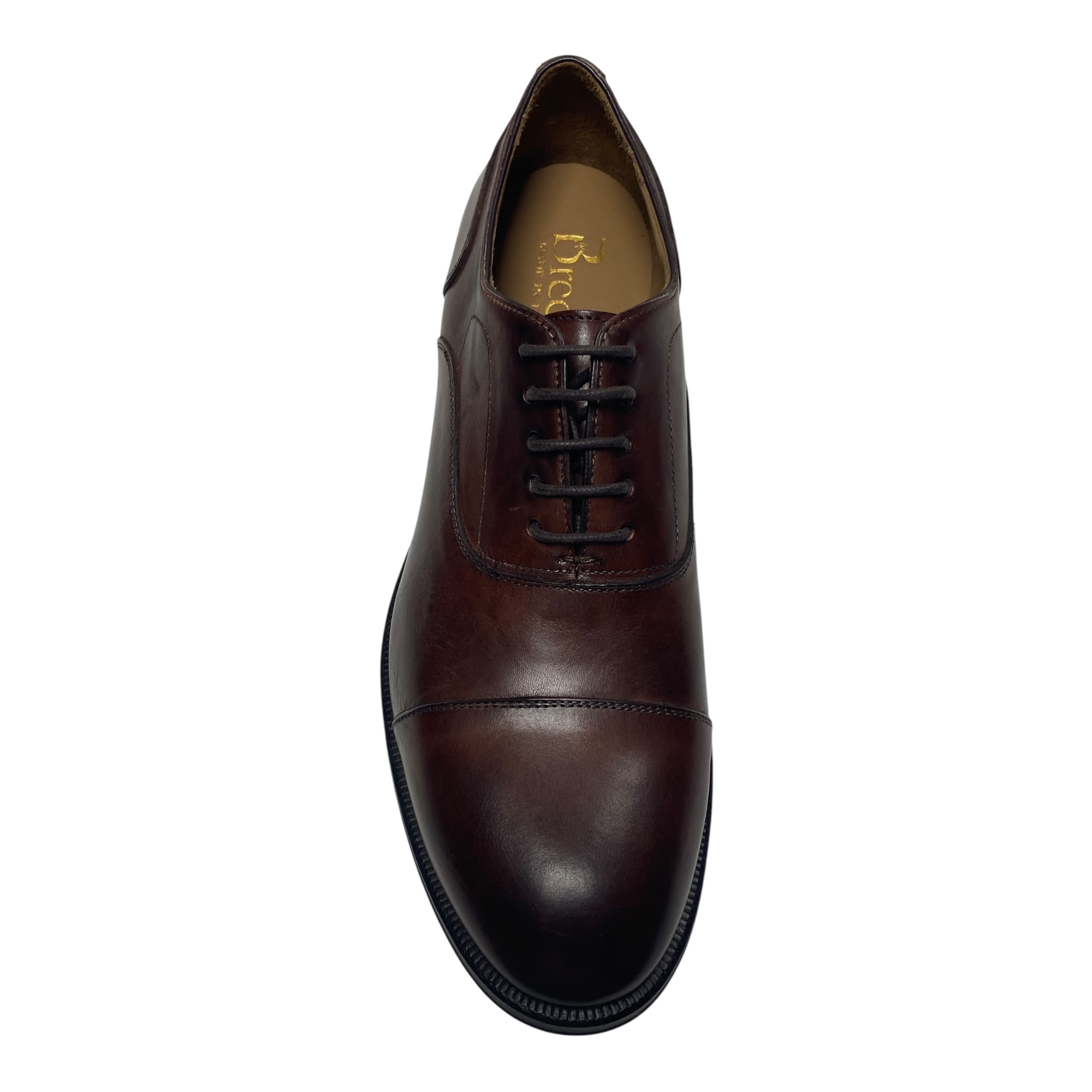 SCARPE DERBY CASUAL UOMO BRECOS 10639 E22 PELLE MARRONE ORIGINALE AI