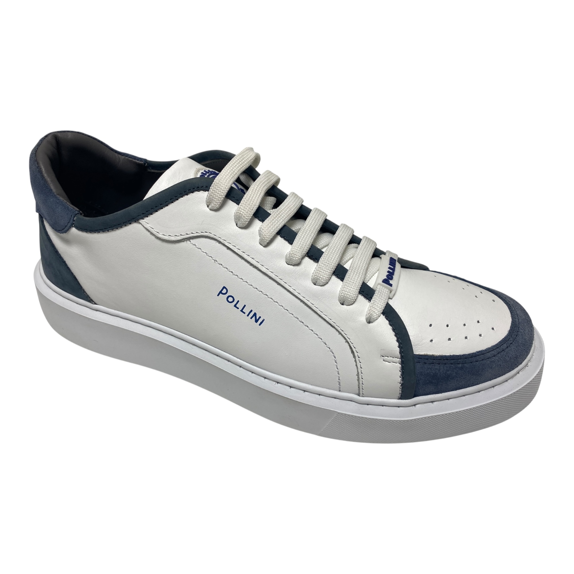 SCARPE SNEAKERS UOMO POLLINI PB15013G9ECVN70A PELLE BIANCO ORIGINALE PE