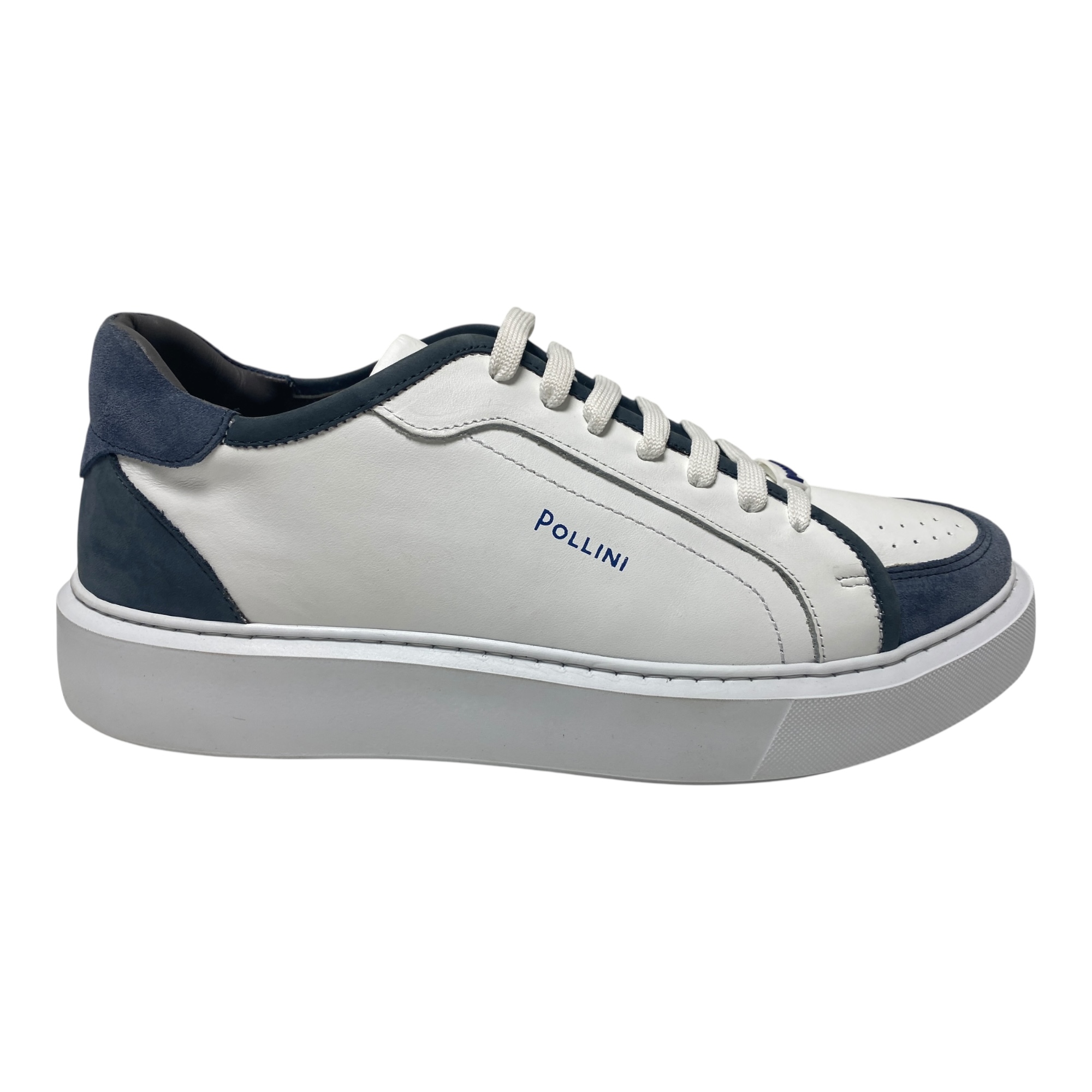 SCARPE SNEAKERS UOMO POLLINI PB15013G9ECVN70A PELLE BIANCO ORIGINALE PE