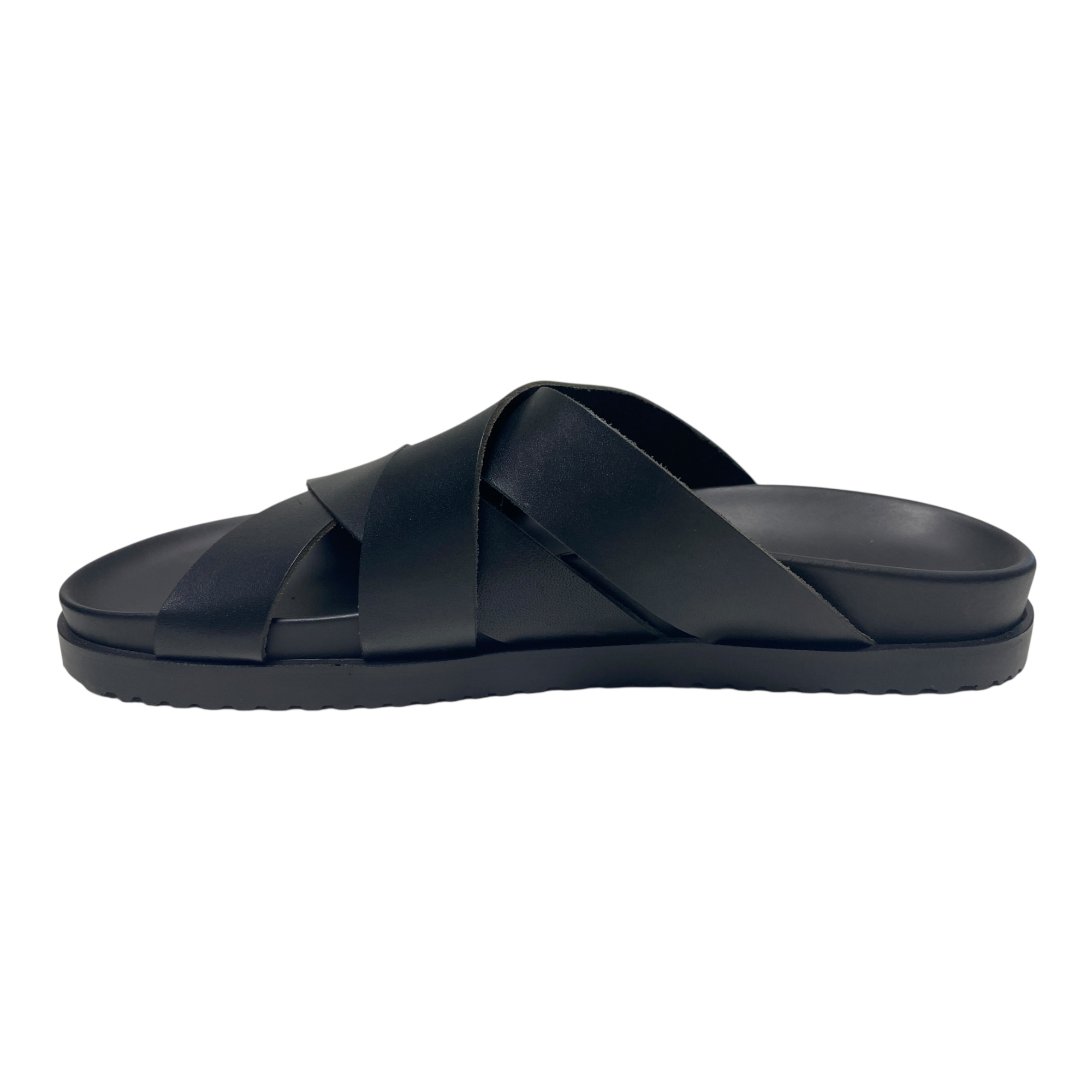 SCARPE SANDALI CIABATTE UOMO THE SANDALS FACTORY M8037 PELLE NERO ORIGINALE PE