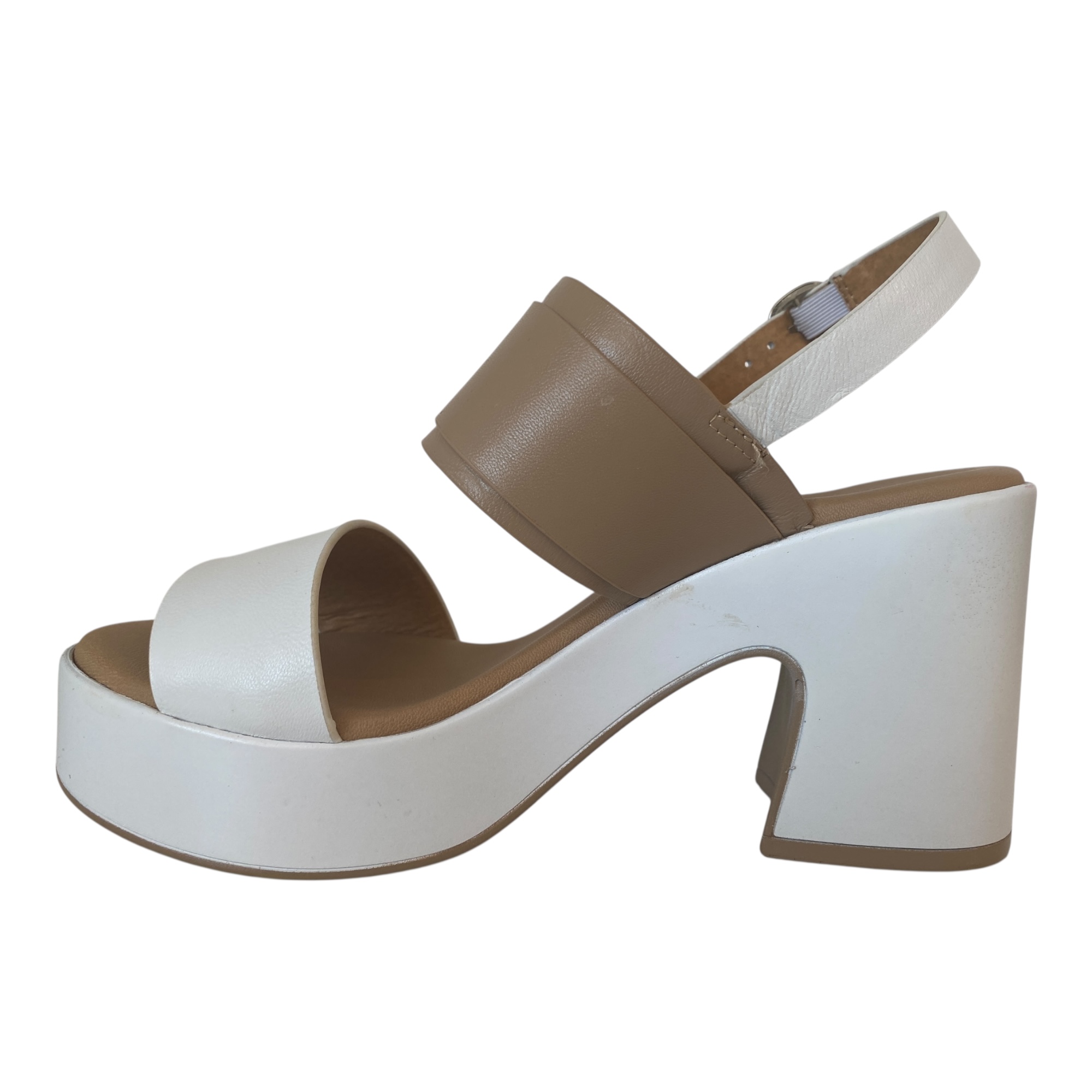 SCARPE SANDALI TACCO DONNA REPO 57255 E4 ECO PELLE BIANCO ORIGINALE PE 2025