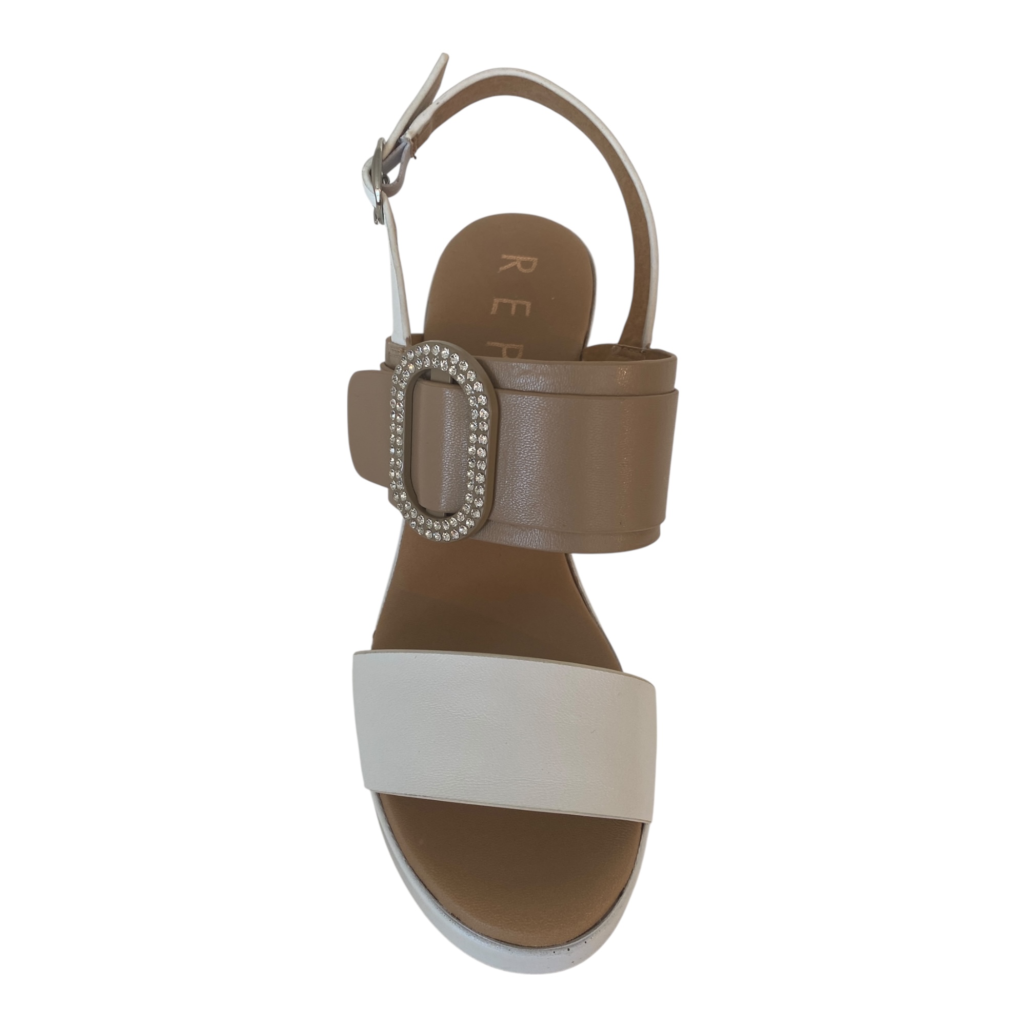 SCARPE SANDALI TACCO DONNA REPO 57255 E4 ECO PELLE BIANCO ORIGINALE PE 2025