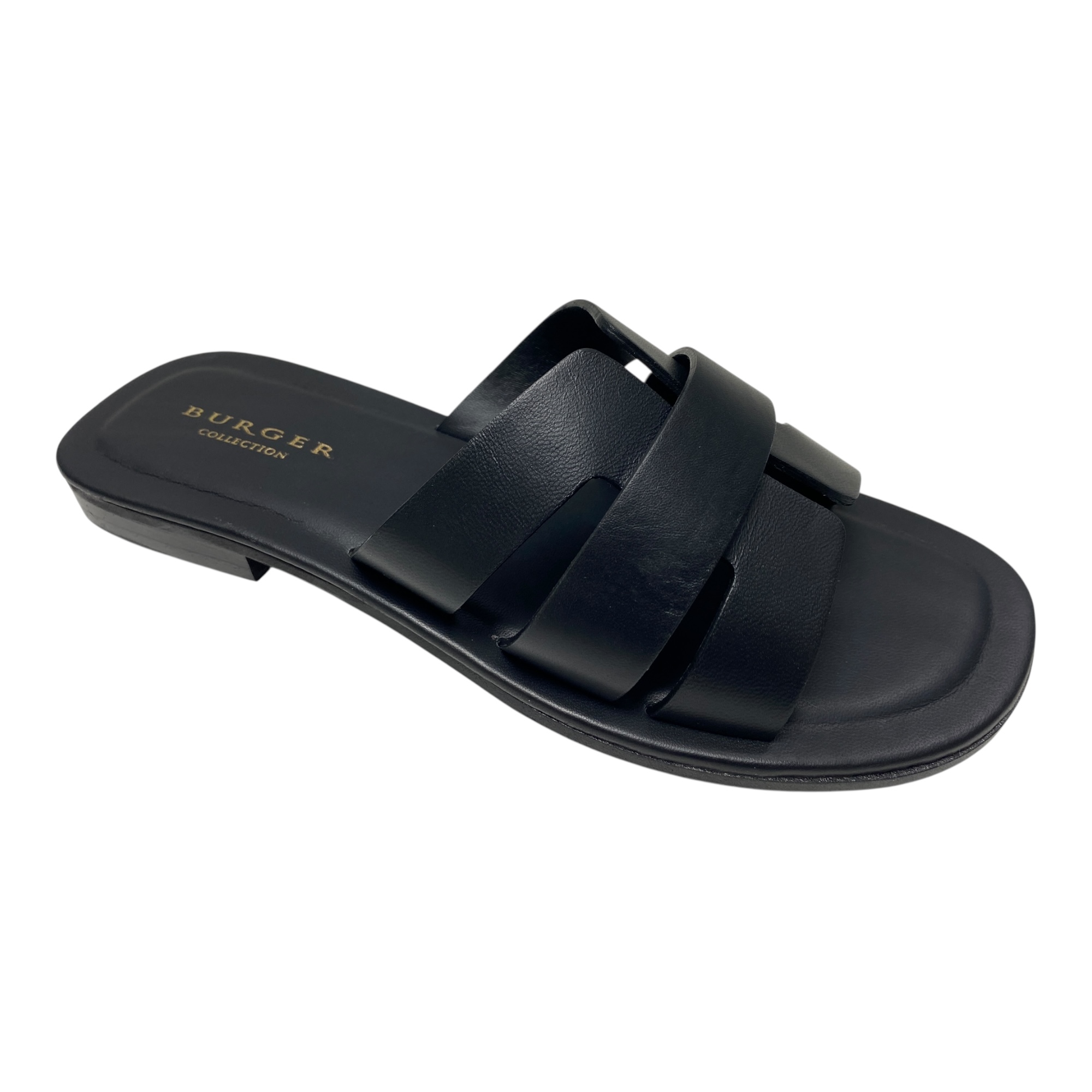 SCARPE CIABATTE SANDALI DONNA BURGER W2526 PELLE NERO ORIGINALE PE 2025