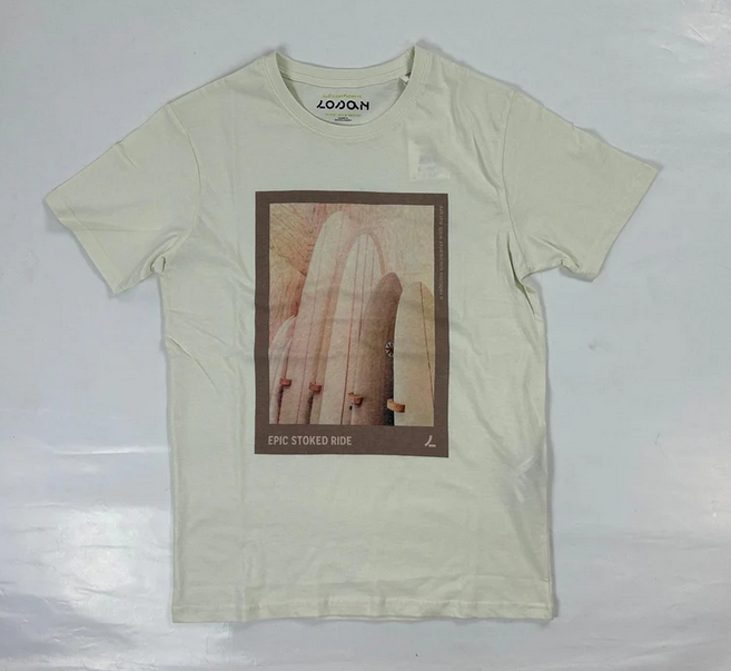 T SHIRT MAGLIA MAGLIE UOMO LOSAN SURF P0103 25001 COTONE GRIGIO ORIGINAL PE 2025