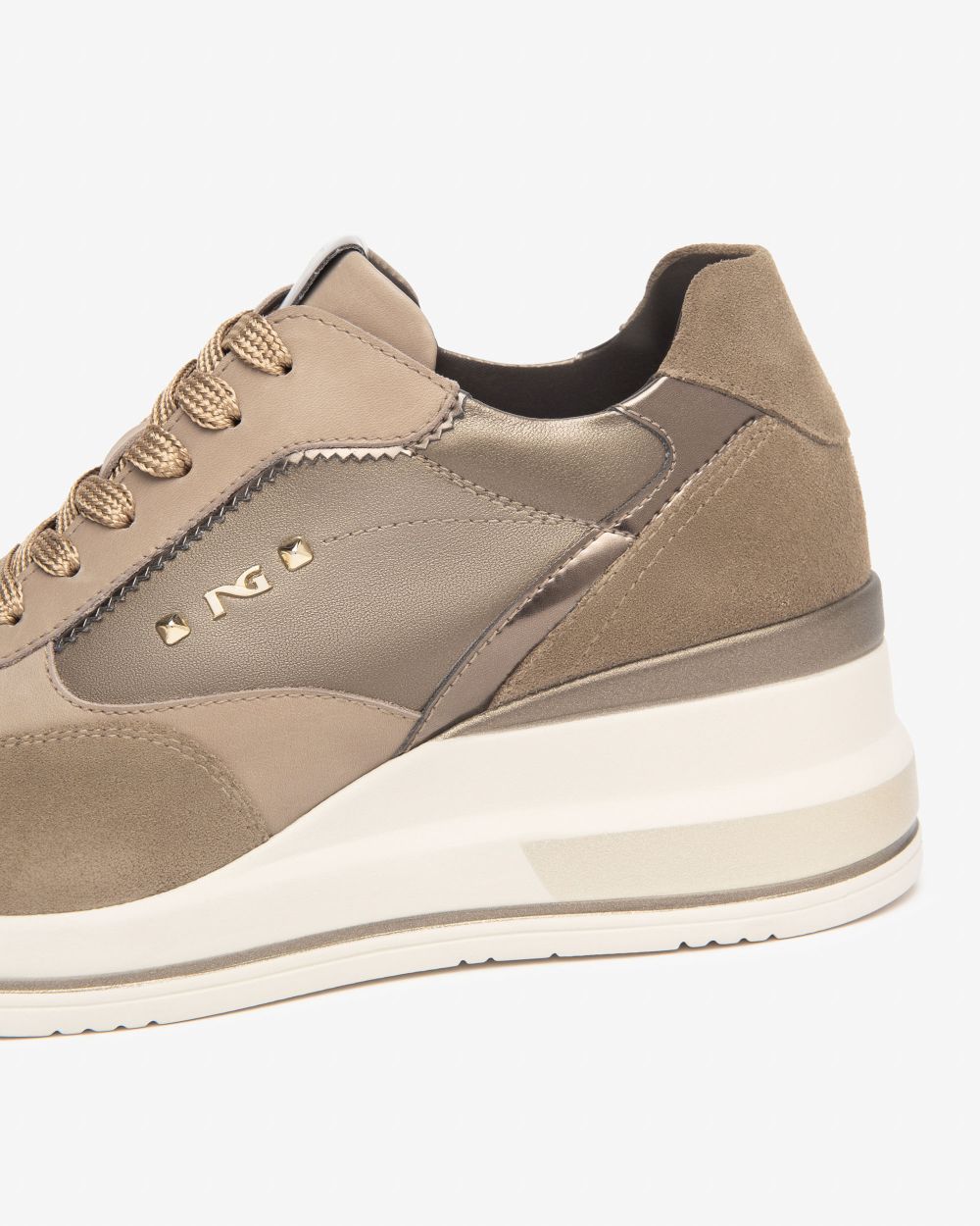 SCARPE SNEAKERS DONNA NERO GIARDINI I514130D PELLE 501 BEIGE ORIGINALE AI 2026