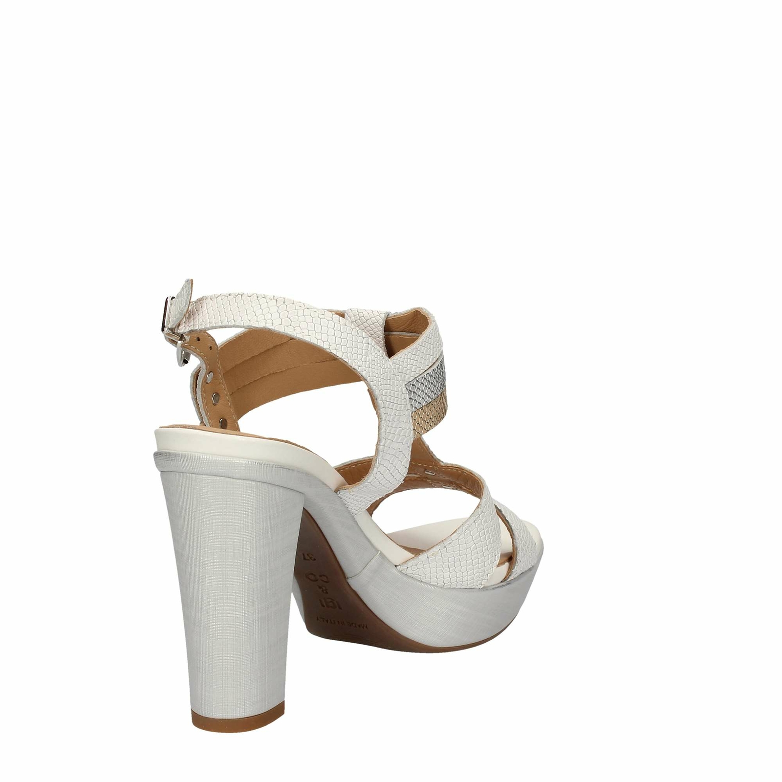 SCARPE SANDALO SANDALI TACCO DONNA IGI E CO IGIECO 78572 PELLE BIANCO ORIGINALPE