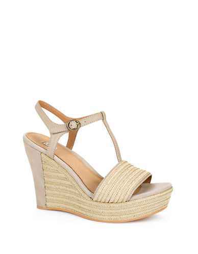 SCARPE SANDALO SANDALI ZEPPA DONNA UGG FITCHIE 1006844 PELLE BEIGE ORIGINALE PE