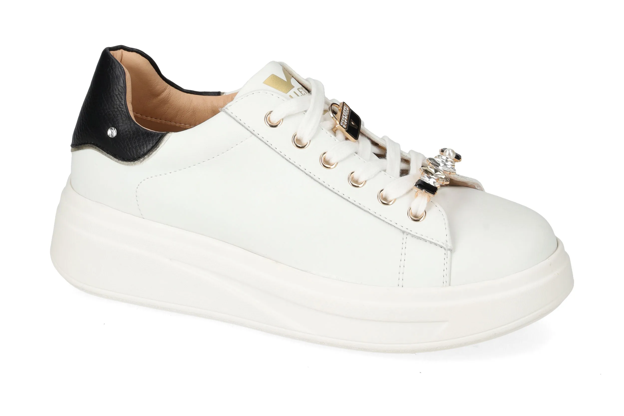 SCARPE SNEAKERS DONNA VALLEVERDE 35500 PELLE BIANCO ORI