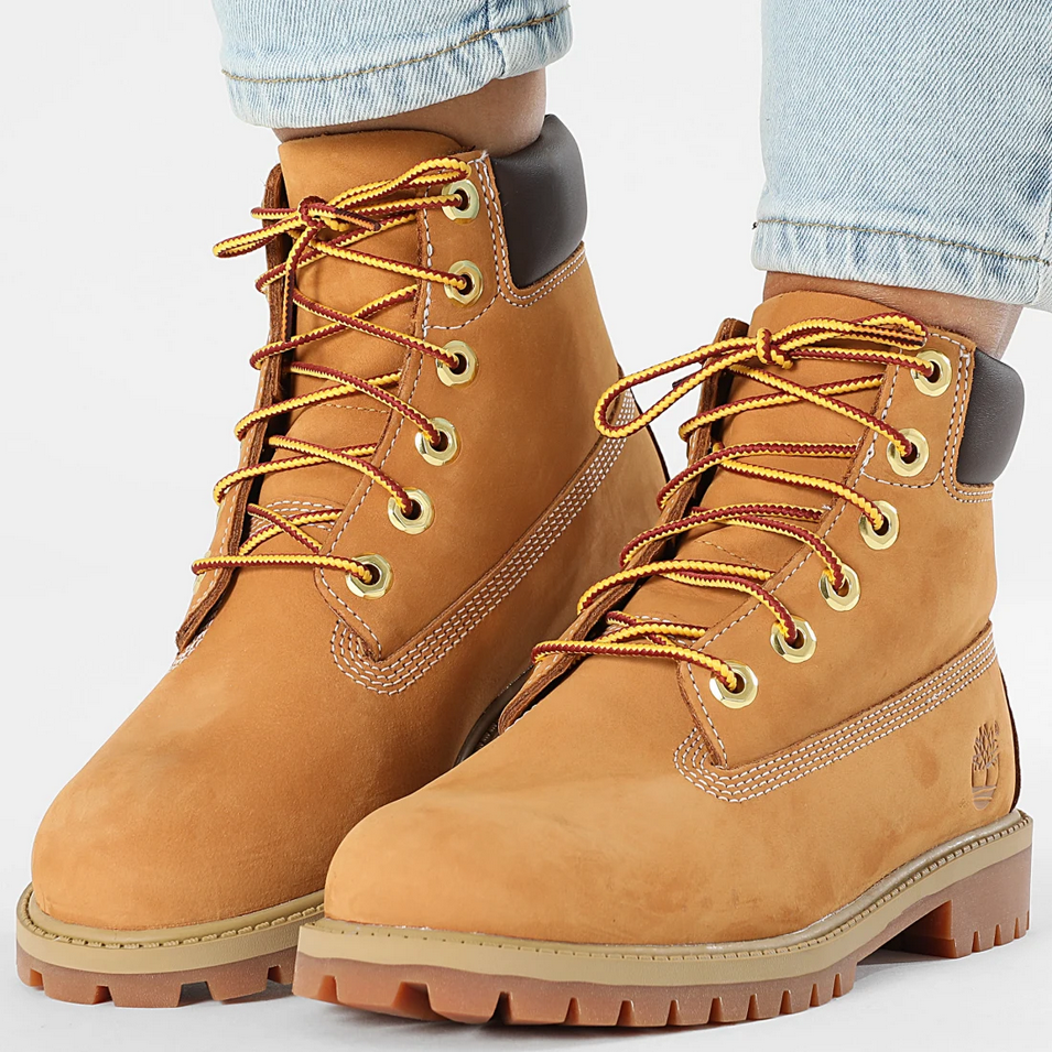 SCARPE SCARPONI DONNA TIMBERLAND PREMIUM 6 TB 112909 PELLE GIALLO ORIGINALAI2026