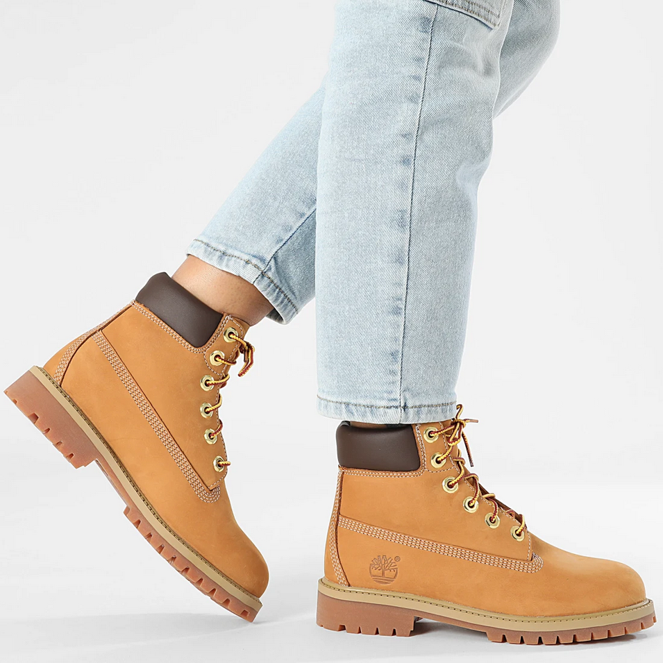 SCARPE SCARPONI DONNA TIMBERLAND PREMIUM 6 TB 112909 PELLE GIALLO ORIGINALAI2026