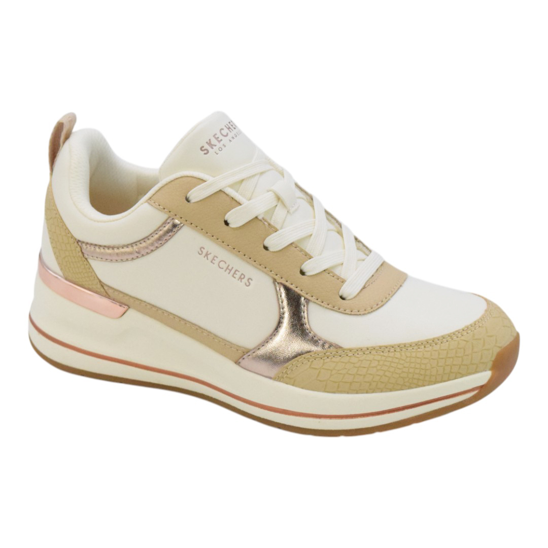 SCARPE SNEAKERS DONNA SKECHERS BILLION 2 177345 ECO PELLE BIANCO ORIGINAL AI2026