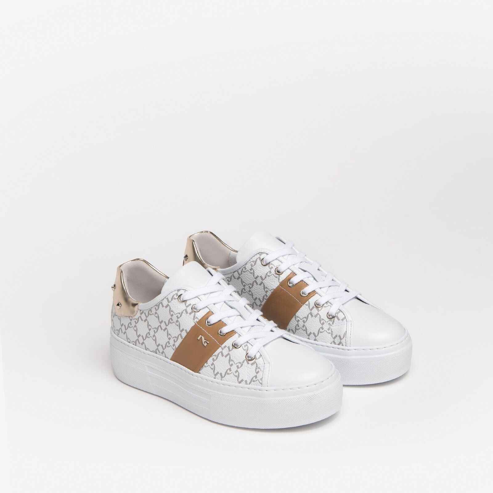 SCARPE SNEAKERS DONNA NERO GIARDINI E306531D PELLE 707 BIANCO ORIGINALE PE 2023