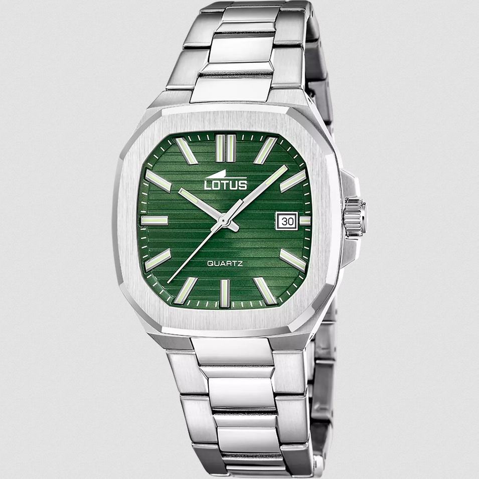 OROLOGIO DATA TEMPO UOMO LOTUS 19047 3 40 VERDE QUARZO ACCIAIO ORIGINALE AI 2026
