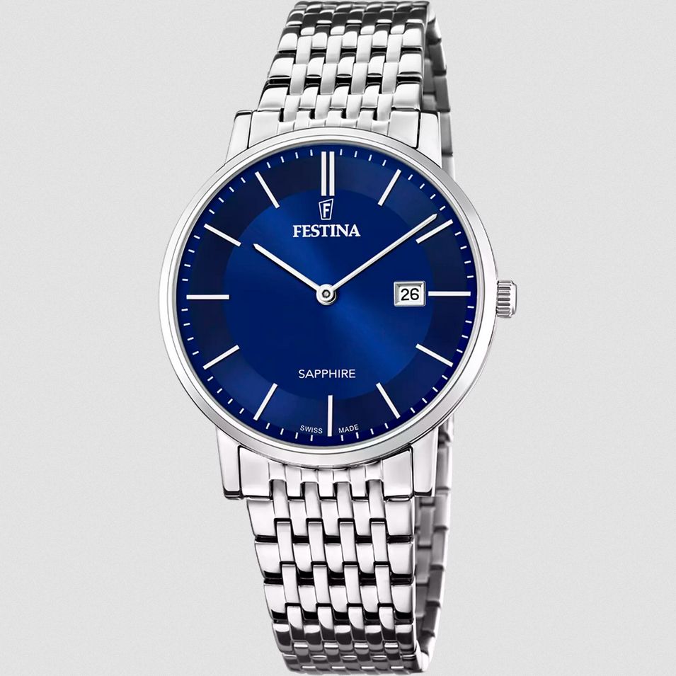 OROLOGIO QUARZO UOMO FESTINA F20018 2 39 DATA TEMPO ACCIAIO BLU ORIGINAL AI 2026