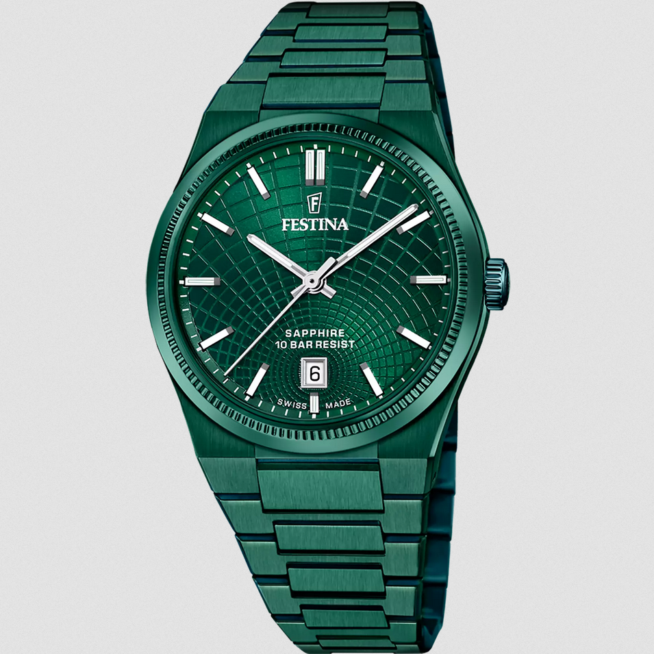 OROLOGIO QUARZO UOMO FESTINA F20079 1 40 DATA TEMPO ACCIAIO VERDE ORIGINALAI2026
