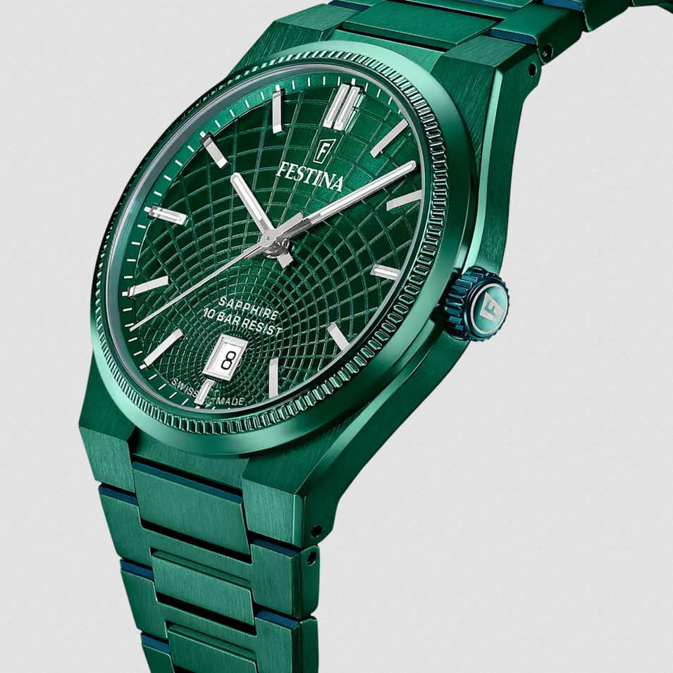 OROLOGIO QUARZO UOMO FESTINA F20079 1 40 DATA TEMPO ACCIAIO VERDE ORIGINALAI2026