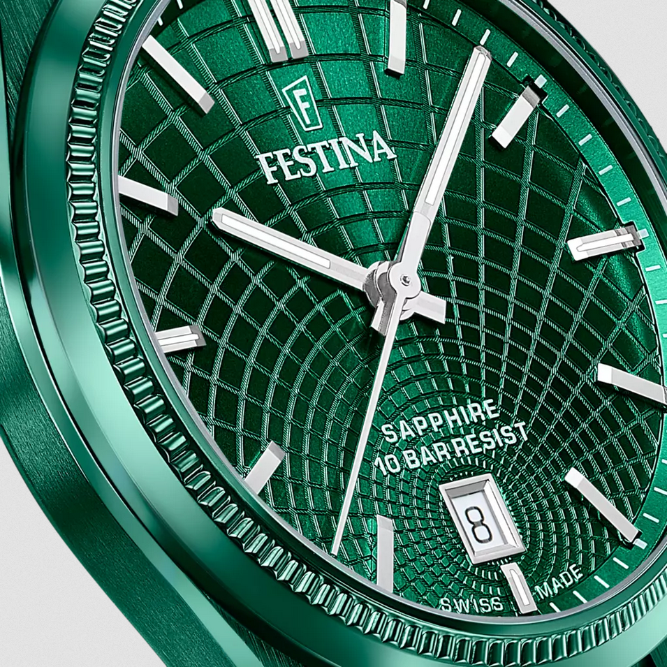 OROLOGIO QUARZO UOMO FESTINA F20079 1 40 DATA TEMPO ACCIAIO VERDE ORIGINALAI2026