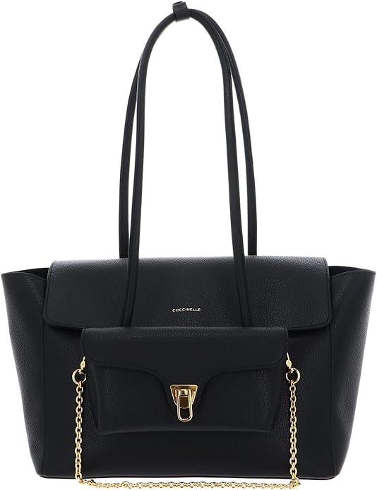 BORSA BORSE DONNA COCCINELLE DOUBLE BEAT E1 T8A 11 02 01 PELLE NERO ORIGINAL2026