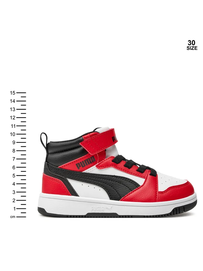 SCARPE SNEAKERS BAMBINO PUMA REBOUND V6 393832 ECO PELLE 03 ROSSO ORIGINALAI2026