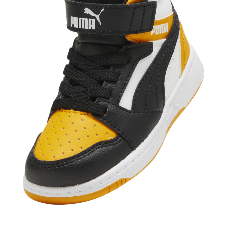 SCARPE SNEAKERS BAMBINO PUMA REBOUND V6 393832 ECO PELLE GIALLO ORIGINAL AI 2026