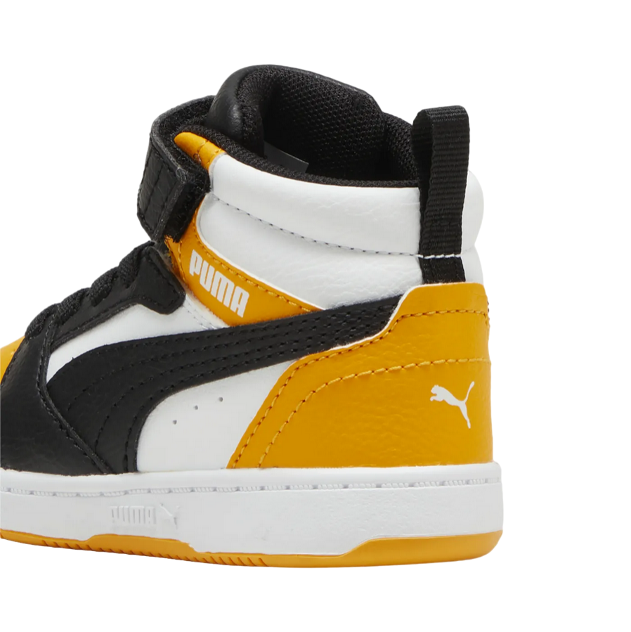 SCARPE SNEAKERS BAMBINO PUMA REBOUND V6 393832 ECO PELLE GIALLO ORIGINAL AI 2026