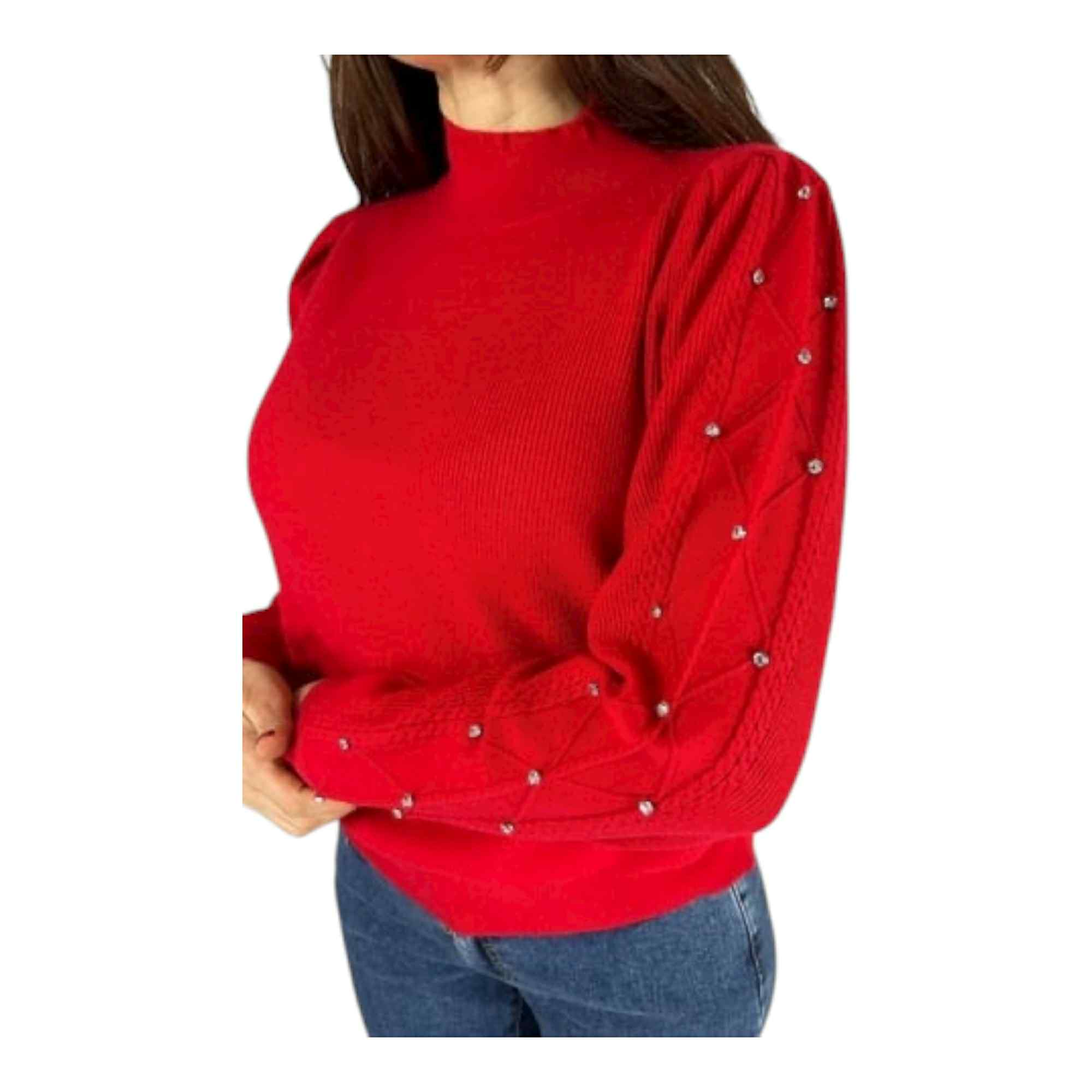 MAGLIONE MAGLIA DONNA DIANA GALLESI M180J004911N 16 ROSSO ORIGINALE AI 2026