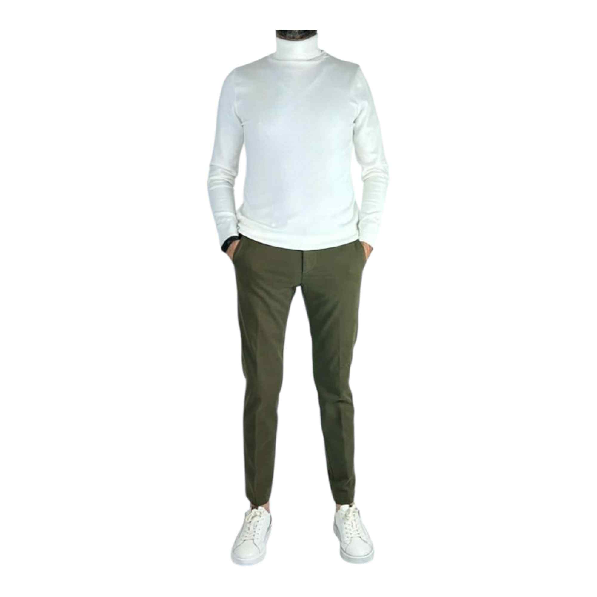 PANTALONE CHINO UOMO 0 ZERO CONSTRUCTION BEDDY BED000 2393 VERDE ORIGINAL AI2026