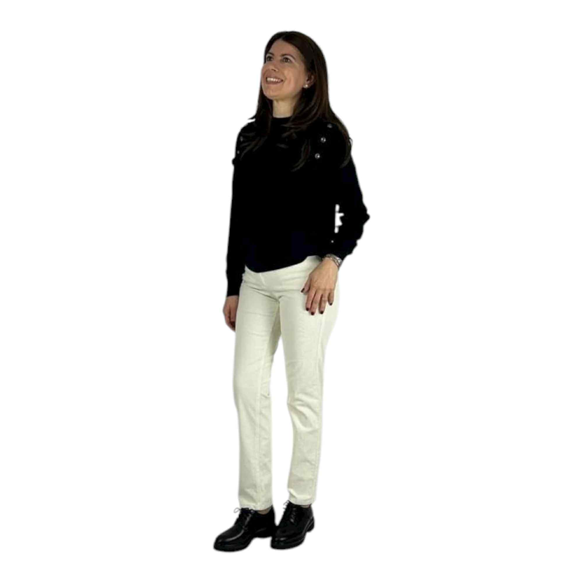 PANTALONE PANTALONI DONNA DIANA GALLESI P403R008457N 11 BIANCO ORIGINALE AI 2026