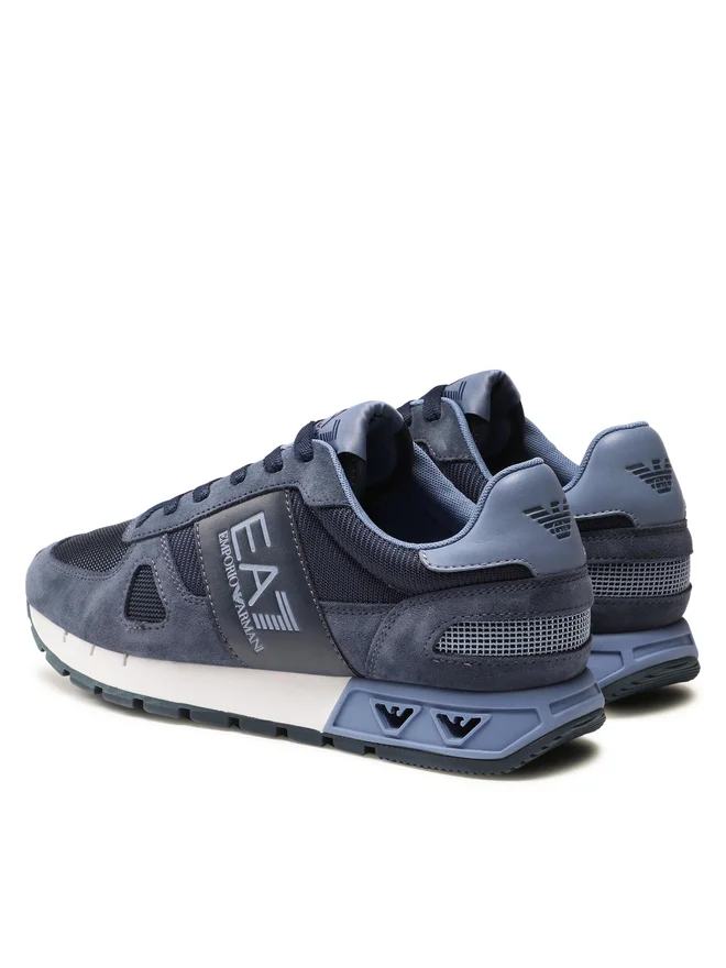 SCARPE SNEAKERS UOMO EA7 EMPORIO ARMANI X8X151 XK354 PELLE BLU ORIGINALE AI