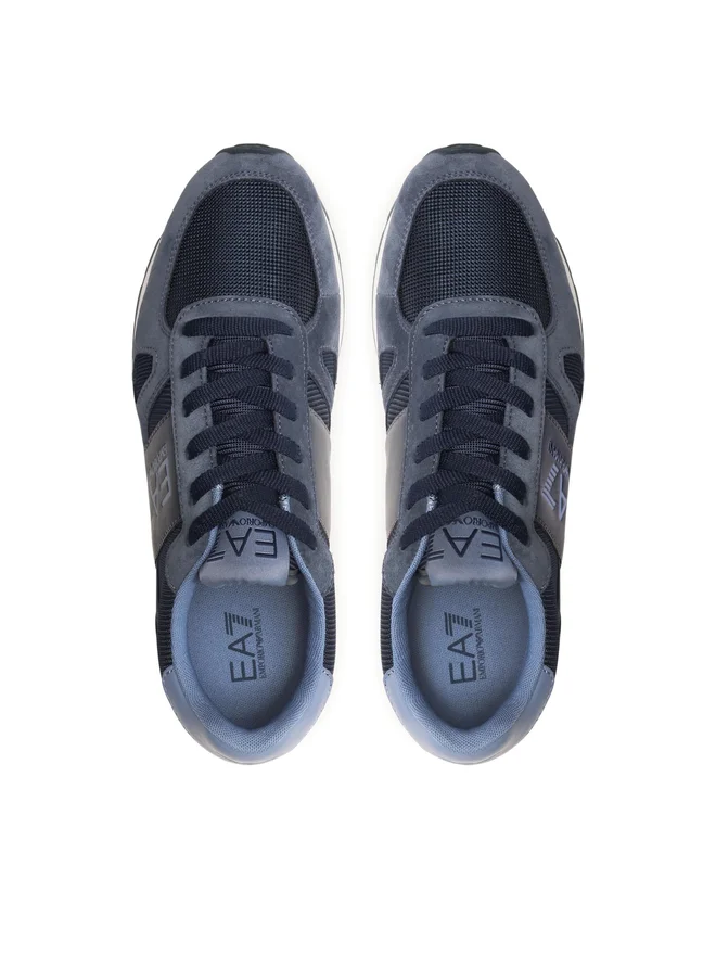 SCARPE SNEAKERS UOMO EA7 EMPORIO ARMANI X8X151 XK354 PELLE BLU ORIGINALE AI