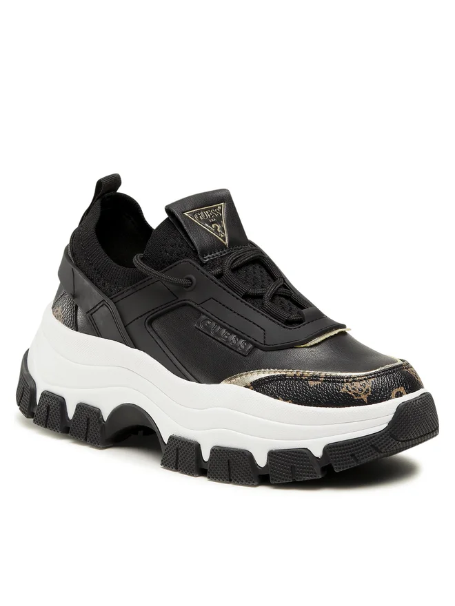 SCARPE SNEAKERS PLATFORM DONNA GUESS FL8BYDSMF12 ECO PELLE NERO ORIGINAL AI 2025